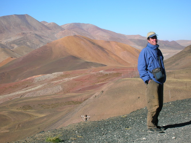 Ray taking in the view from the top of a pass on the way to Guge. Western Tibet.